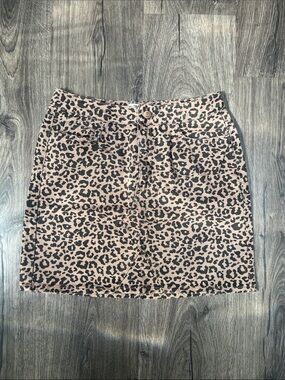 New Look Leopard Print Mini Skirt in Beige and Black